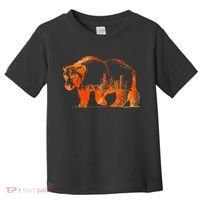 Walking Bear Silhouette Downtown Chicago City Skyline Gift Toddler T-Shirt thumb 0