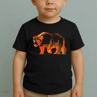 Walking Bear Silhouette Downtown Chicago City Skyline Gift Toddler T-Shirt thumb 2