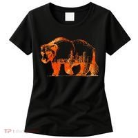 Walking Bear Silhouette Downtown Chicago City Skyline Gift Women's T-Shirt thumb 0