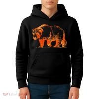 Walking Bear Silhouette Downtown Chicago City Skyline Gift Kids Hoodie thumb 4