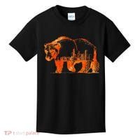 Walking Bear Silhouette Downtown Chicago City Skyline Gift Kids T-Shirt thumb 0