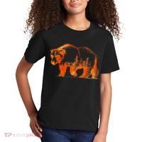Walking Bear Silhouette Downtown Chicago City Skyline Gift Kids T-Shirt thumb 2