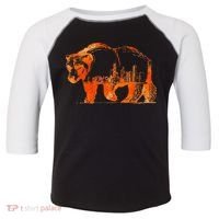 Walking Bear Silhouette Downtown Chicago City Skyline Gift Toddler Fine Jersey T-Shirt thumb 0
