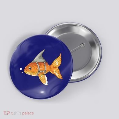 Wanna Be Shark Funny Fish Button
