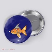 Wanna Be Shark Funny Fish Button thumb 0
