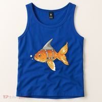 Wanna Be Shark Funny Fish Tank Top thumb 2