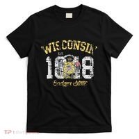Wisconsin Badger State Flag Vintage Fade T-Shirt thumb 0