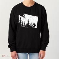 Washington Bigfoot Sasquatch Trees Silhouette State Pride Women's Sweatshirt thumb 0