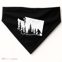 Washington Bigfoot Sasquatch Trees Silhouette State Pride USA-Made Doggie Bandana thumb 0