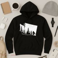 Washington Bigfoot Sasquatch Trees Silhouette State Pride Hoodie thumb 3