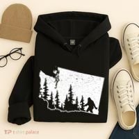 Washington Bigfoot Sasquatch Trees Silhouette State Pride Hoodie thumb 4