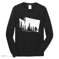 Washington Bigfoot Sasquatch Trees Silhouette State Pride Long Sleeve Shirt thumb 0