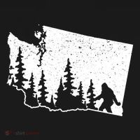 Washington Bigfoot Sasquatch Trees Silhouette State Pride Long Sleeve Shirt thumb 2