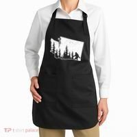 Washington Bigfoot Sasquatch Trees Silhouette State Pride Apron thumb 2