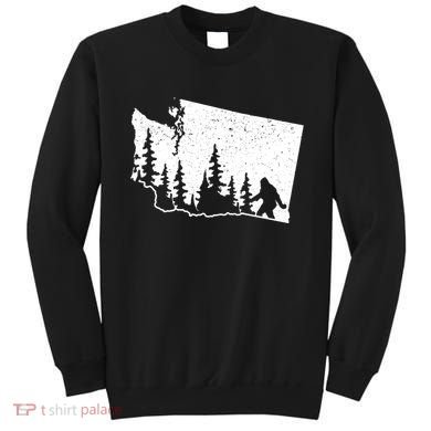 Washington Bigfoot Sasquatch Trees Silhouette State Pride Sweatshirt