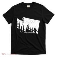 Washington Bigfoot Sasquatch Trees Silhouette State Pride T-Shirt thumb 0