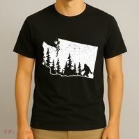 Washington Bigfoot Sasquatch Trees Silhouette State Pride T-Shirt thumb 3