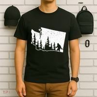 Washington Bigfoot Sasquatch Trees Silhouette State Pride T-Shirt thumb 6