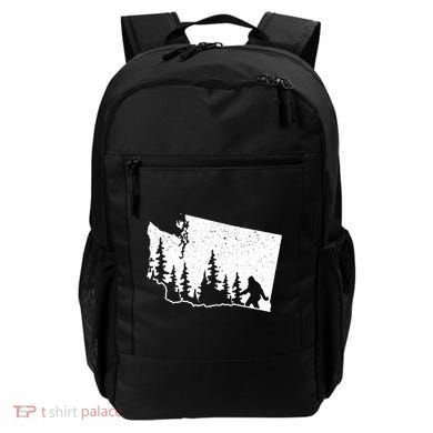 Washington Bigfoot Sasquatch Trees Silhouette State Pride Backpack
