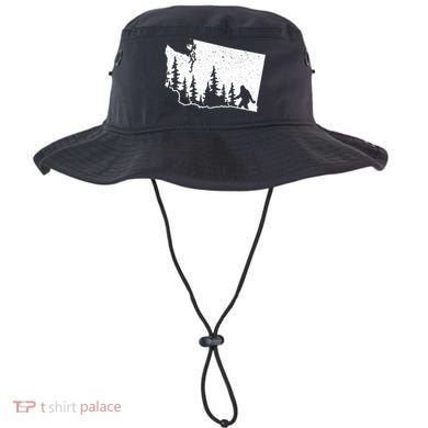 Washington Bigfoot Sasquatch Trees Silhouette State Pride Bucket Hat