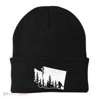 Washington Bigfoot Sasquatch Trees Silhouette State Pride Beanie thumb 0