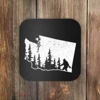 Washington Bigfoot Sasquatch Trees Silhouette State Pride Coaster thumb 0