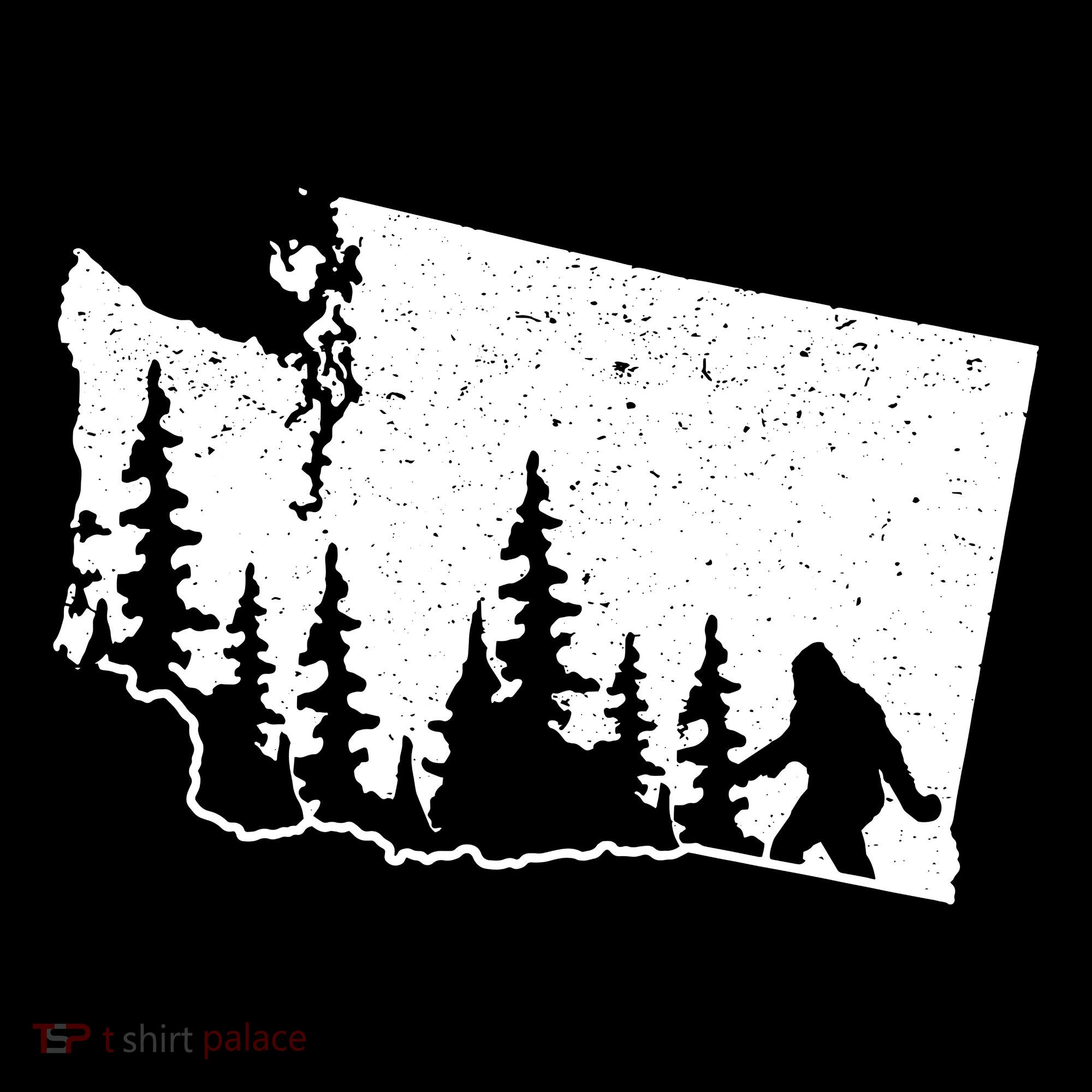 Washington Bigfoot Sasquatch Trees Silhouette State Pride Women's Hoodie