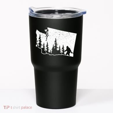 Washington Bigfoot Sasquatch Trees Silhouette State Pride Tumbler