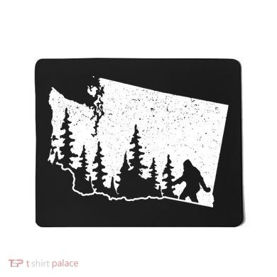 Washington Bigfoot Sasquatch Trees Silhouette State Pride Mousepad