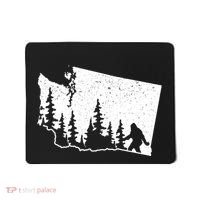 Washington Bigfoot Sasquatch Trees Silhouette State Pride Mousepad thumb 0
