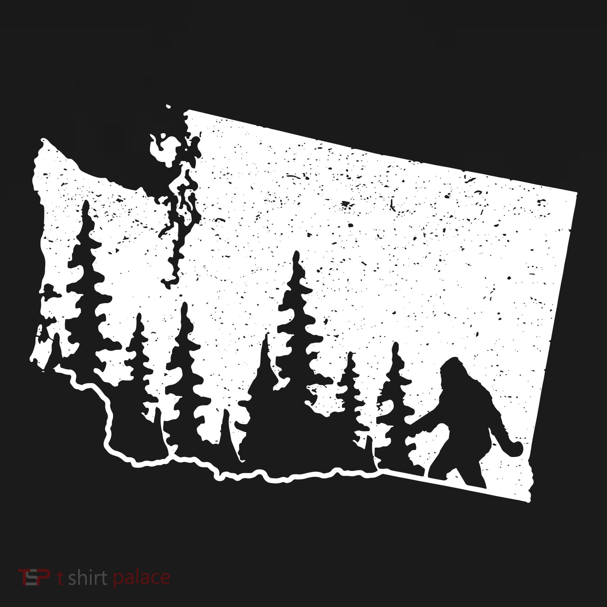 Washington Bigfoot Sasquatch Trees Silhouette State Pride Women's Tank Top