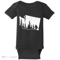 Washington Bigfoot Sasquatch Trees Silhouette State Pride Baby Bodysuit thumb 0