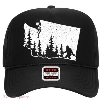 Washington Bigfoot Sasquatch Trees Silhouette State Pride Hat
