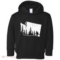 Washington Bigfoot Sasquatch Trees Silhouette State Pride Toddler Hoodie thumb 0