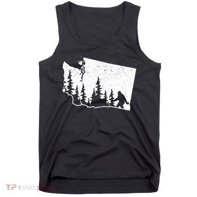 Washington Bigfoot Sasquatch Trees Silhouette State Pride Tank Top