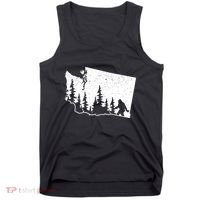 Washington Bigfoot Sasquatch Trees Silhouette State Pride Tank Top thumb 0