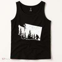 Washington Bigfoot Sasquatch Trees Silhouette State Pride Tank Top thumb 2