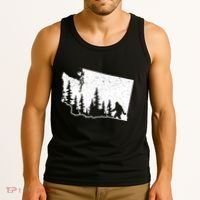 Washington Bigfoot Sasquatch Trees Silhouette State Pride Tank Top thumb 3