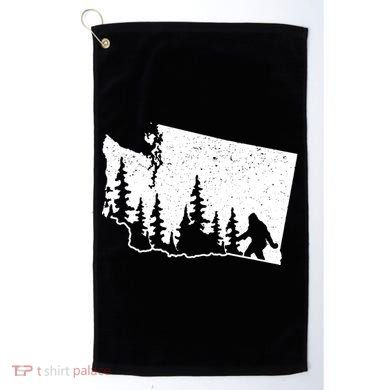Washington Bigfoot Sasquatch Trees Silhouette State Pride Golf Towel