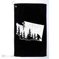 Washington Bigfoot Sasquatch Trees Silhouette State Pride Golf Towel thumb 0