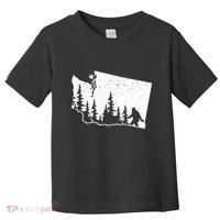 Washington Bigfoot Sasquatch Trees Silhouette State Pride Toddler T-Shirt thumb 0