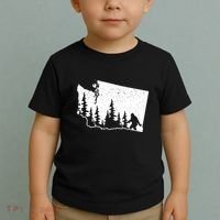Washington Bigfoot Sasquatch Trees Silhouette State Pride Toddler T-Shirt thumb 2