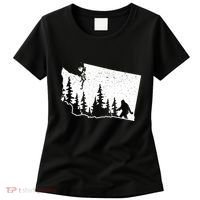 Washington Bigfoot Sasquatch Trees Silhouette State Pride Women's T-Shirt thumb 0