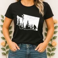 Washington Bigfoot Sasquatch Trees Silhouette State Pride Women's T-Shirt thumb 2
