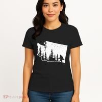 Washington Bigfoot Sasquatch Trees Silhouette State Pride Women's T-Shirt thumb 4