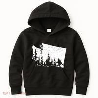 Washington Bigfoot Sasquatch Trees Silhouette State Pride Kids Hoodie thumb 0