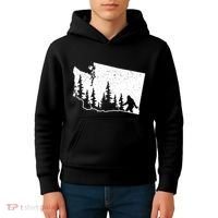 Washington Bigfoot Sasquatch Trees Silhouette State Pride Kids Hoodie thumb 4