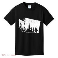 Washington Bigfoot Sasquatch Trees Silhouette State Pride Kids T-Shirt thumb 0