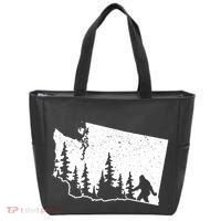 Washington Bigfoot Sasquatch Trees Silhouette State Pride Tote Bag thumb 0