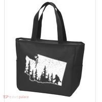 Washington Bigfoot Sasquatch Trees Silhouette State Pride Tote Bag thumb 3